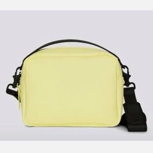 NWT Rains Box Bag in color Straw removable cross body strap $110 yellow